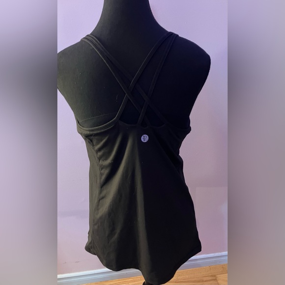 NWOT Running Girl black yoga tank with built in shelf bra size XL - Picture 4 of 11